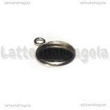 Base tonda in Acciaio Inox per cammeo 12mm