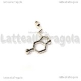  Ciondolo Serotonina in metallo argentato 25x13mm