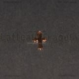 Charm Croce in Acciaio Inox Oro Rosa 12x7mm