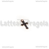 Charm Croce in Acciaio Inox Oro Rosa 12x7mm