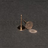 Coppia di Perni a base piatta 6mm Acciaio Inox Oro Rosa con gommini