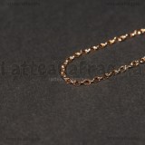 Collana in Acciaio Inox Oro Rosa 45cm a Maglia Ovale 3x0.5mm