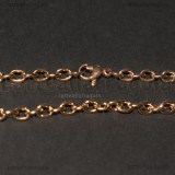 Bracciale in Acciaio Oro Rosa maglia ovale 20cm