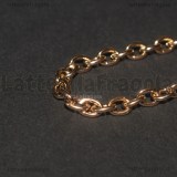 Bracciale in Acciaio Oro Rosa maglia ovale 20cm