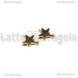 Coppia di Orecchini a perno Stella in Acciaio Inox Dorato 10x8.5mm
