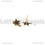 Coppia di Orecchini a perno Stella in Acciaio Inox Dorato 10x8.5mm