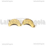 Coppia di Orecchini a perno Luna in Acciaio Inox Dorato 14.5x9.5mm