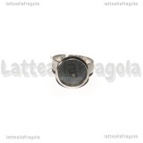 Base anello in Acciaio inox regolabile a fascia con base tonda 12mm