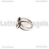 Base anello in Acciaio inox regolabile a fascia con base tonda 12mm