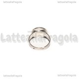 Base anello in Acciaio inox regolabile a fascia con base tonda 12mm