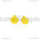 Charm Smile in metallo smaltato giallo 12.5x9.5mm