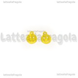 Charm Smile in metallo smaltato giallo 12.5x9.5mm