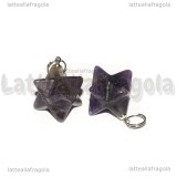 Ciondolo 3D Merkaba in Ametista 22x16.5mm