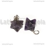Ciondolo 3D Merkaba in Ametista 22x16.5mm