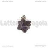 Ciondolo 3D Merkaba in Ametista 22x16.5mm