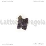 Ciondolo 3D Merkaba in Ametista 22x16.5mm