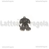 Ciondolo Cane in Acciaio Inox 17x11mm