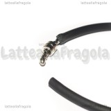 Chiusura per cordini tubolari in metallo argento antico 21x5mm