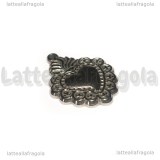 Ciondolo Cuore Sacro Ex Voto in Acciaio Inox 31x23mm