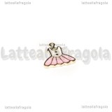 Charm Tutù in metallo dorato smaltato 15x14mm
