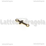 Connettore Croce in Acciaio Inox Dorato 18x7mm