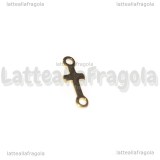 Connettore Croce in Acciaio Inox Dorato 18x7mm