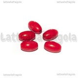 5 Pietre a Botte in Pasta di Turchese Rosso 12x7mm
