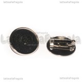 Spilla Tonda in Acciaio Inox con base cammei 20mm