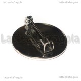 Spilla Tonda in Acciaio Inox con base cammei 20mm