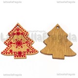 3 Ciondoli Abete in Legno colorato rosso 49x42.5mm