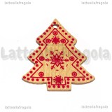 3 Ciondoli Abete in Legno colorato rosso 49x42.5mm