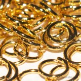 50 Anellini apribili in Acciaio Gold Plated 5x0.7mm