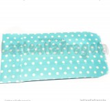 5 Buste in Carta Kraft Azzurra Pois Bianchi 15x8cm