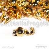 Coppia Coprinodo in Acciaio Dorato 6x4mm