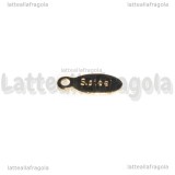 3 Targhette Ovali in Acciaio Dorato 10x4mm