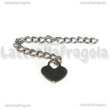 Catena di allungamento in Acciaio Inox Finale Cuore 60x4mm