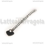 Catena di allungamento in Acciaio Inox Finale Cuore 60x4mm