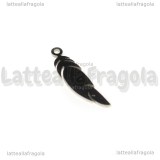 Ciondolo Piuma in Acciaio Inox 25x6mm
