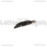 Ciondolo Piuma in Acciaio Inox 25x6mm