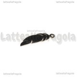Ciondolo Piuma in Acciaio Inox 25x6mm