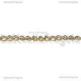Catena in Acciaio Inox Dorato maglia Ritorta 4x3mm
