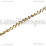 Catena in Acciaio Inox Dorato maglia Ritorta 4x3mm