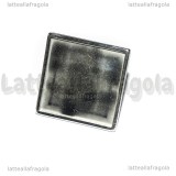 Base anello in Acciaio inox regolabile con base quadrata 25mm