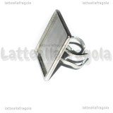 Base anello in Acciaio inox regolabile con base quadrata 25mm