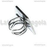 Base anello in Acciaio inox regolabile con base quadrata 25mm