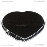 Doppio Specchietto Cuore in metallo argentato 68x71mm