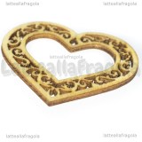 3 Cuori Filigranti in legno naturale 55x48mm