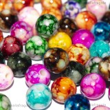 25 Perle in acrilico Fantasia Marmorizzata colori misti 8mm