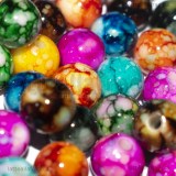 25 Perle in acrilico Fantasia Marmorizzata colori misti 8mm