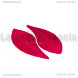 Coppia Ciondoli Foglie in Alcantara Magenta 44x16mm 